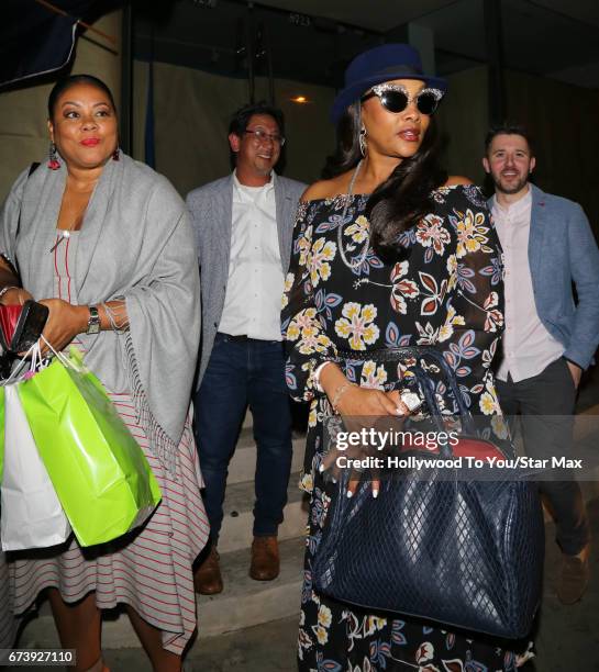 Lela Rochon and Vivica A. Fox are seen on April 26, 2017 in Los Angeles, California.