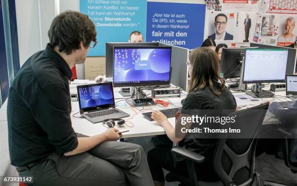 The SPD Kampa offices for the election campaign for the Federal elections 2017 at Wily-Brandt Haus April 20, 2017 in Berlin, Germany.