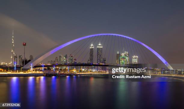 General view of Dubai Canal at night on December 09, 2016 in Dubai, United Arab Emirates.