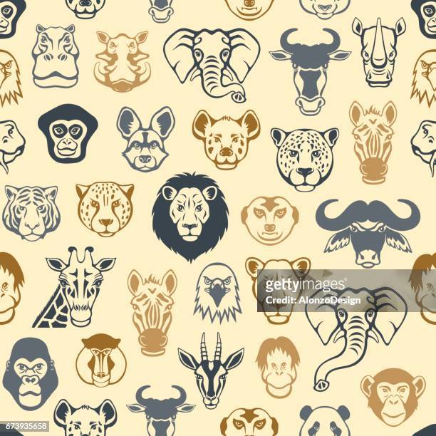afrikanische muster - hyena stock-grafiken, -clipart, -cartoons und -symbole