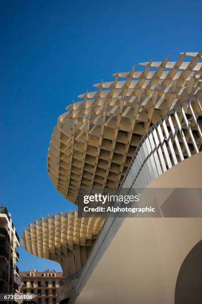 metropol parasol (by architect jurgen mayer h) - plaza de la encarnación stock pictures, royalty-free photos & images