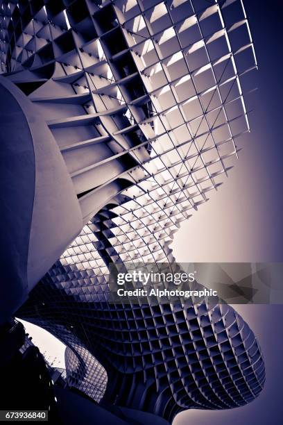 metropol parasol (by architect jurgen mayer h) - plaza de la encarnación stock pictures, royalty-free photos & images