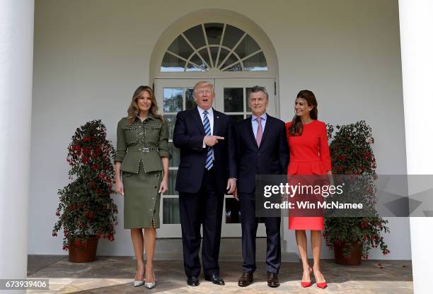 President Donald Trump and first lady Melania Trump welcome President Mauricio Macri of Argentina and the first lady of Argentina, Juliana Awada , to...