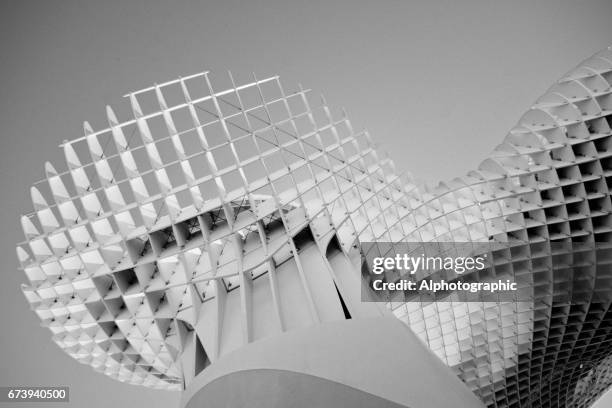 metropol parasol (by architect jurgen mayer h) - plaza de la encarnación stock pictures, royalty-free photos & images