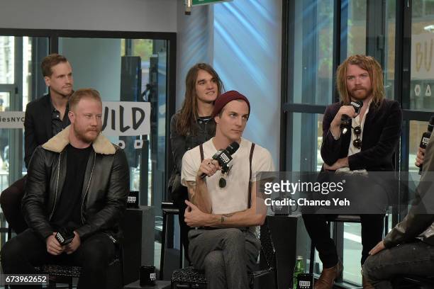 Kennedy Brock, Jared Monaco, Pat Kirch, John O'Callaghan and Garrett Nickelsen of The Maine attend Build series to dicuss "Lovely Little Lonely" at...
