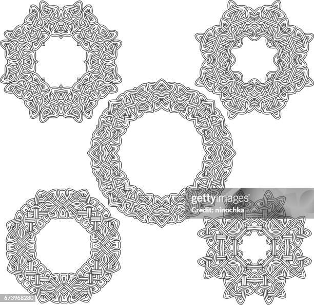 celtic ornamental frames - celtic circle stock illustrations
