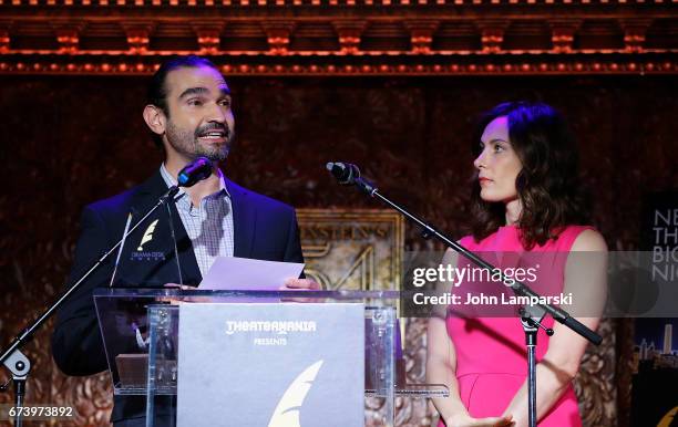 Javier Munoz and Laura Benanti attend the 62nd Annual Drama Desk Nominations at Feinstein's/54 Below on April 27, 2017 in New York City.