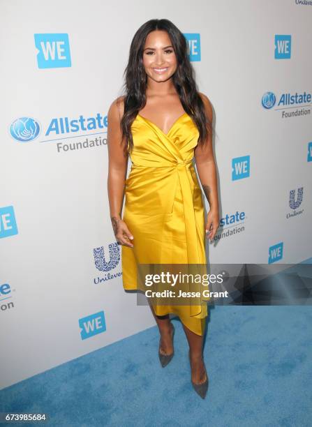 Singer/actor Demi Lovato attends WE Day California to celebrate young people changing the world at The Forum on April 27, 2017 in Inglewood,...