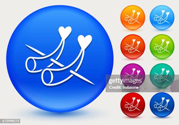 horderves icon on shiny color circle buttons - cooked fish white background stock illustrations