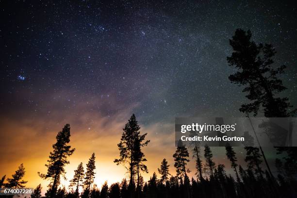 milky way over kiruna - light pollution stock pictures, royalty-free photos & images