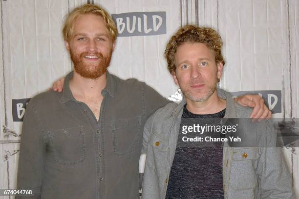 Wyatt Russell and Jeff Grace attend Build series to discuss "Folk Hero & Funny Guy" at Build Studio on April 27, 2017 in New York City.