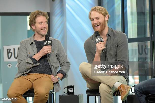 Jeff Grace (L0 and Wyatt Russell attends Build series to discuss "Folk Hero & Funny Guy" at Build Studio on April 27, 2017 in New York City.