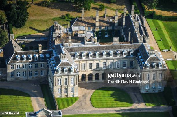 Aerial photograph of Boughton House, official residence of the Duke of Buccleuch, on June 30, 2010. This French style country house dates back to the...