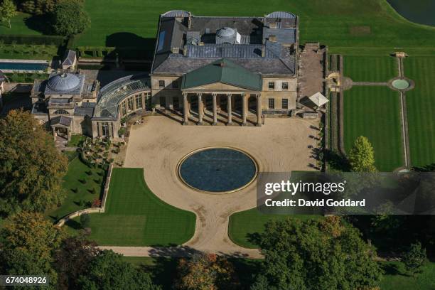 Aerial photograph of the grade 1 listed Doddington Park on October 04 2010. This classical Roman style mansion was built between 1798"u2013 1813,...