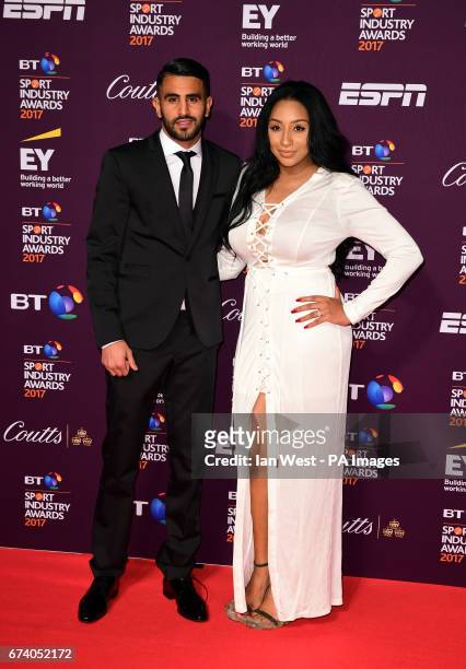 Riyad Mahrez and Rita Johal attending the BT Sport Industry Awards 2017 held at Battersea Evolution in Battersea Park, London.