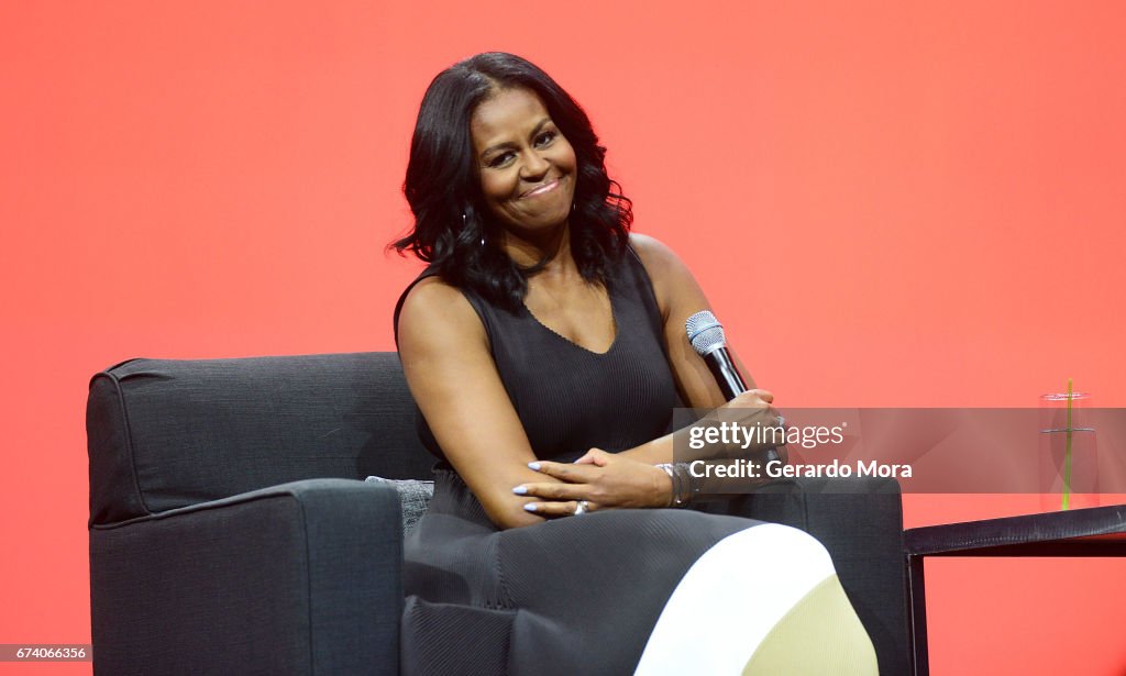 Michelle Obama Makes First Public Appearance After Inauguration At Orlando Conf.