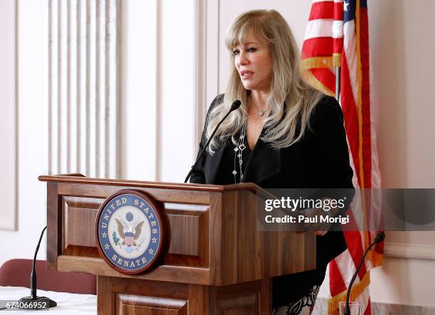 Daphna Ziman, President of Cinemoi, speaks at the Media Solutions Summit at the Russell Senate Office Building on April 27, 2017 in Washington, DC....