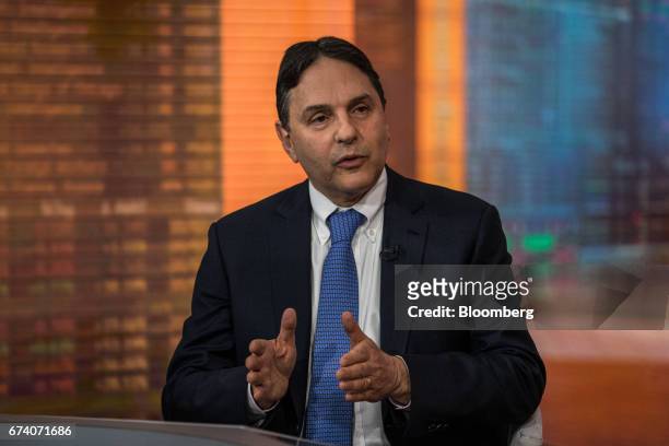 Mike Siegel, global head of insurance asset management for Goldman Sachs Asset Management LP, speaks during a Bloomberg Television interview in New...