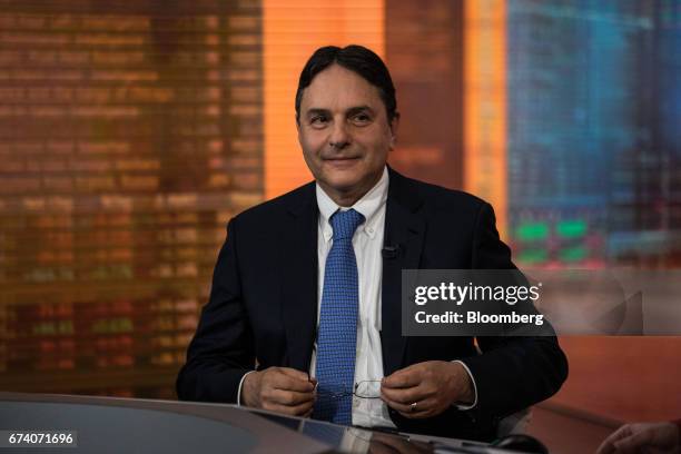 Mike Siegel, global head of insurance asset management for Goldman Sachs Asset Management LP, listens during a Bloomberg Television interview in New...