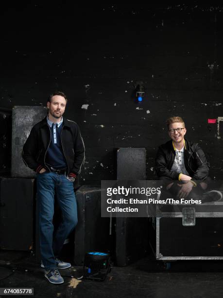 Of Mills Entertainment, Michael Mills and YouTube star Tyler Oakley are photographed for Forbes Magazine on March 21, 2017 at the Saban Theatre in...