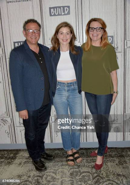 Michael Greif, Laura Dreyfuss and Jennifer laura Thompson attend Build series to discuss "Dear Evan Hansen" at Build Studio on April 27, 2017 in New...