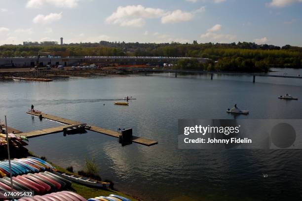 Illustration General View of Nautical base of Vaires sur Marne, future nautical base for the Olympic Games of Paris 2024 during the French...