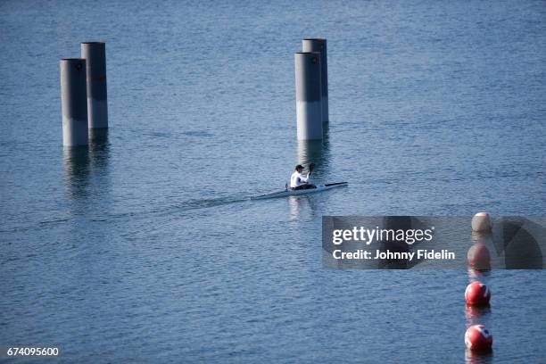 Illustration General View of Nautical base of Vaires sur Marne, future nautical base for the Olympic Games of Paris 2024 during the French...