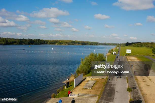 Illustration General View of Nautical base of Vaires sur Marne, future nautical base for the Olympic Games of Paris 2024 during the French...