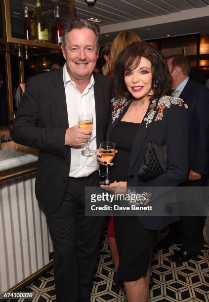 Piers Morgan and Joan Collins attend the Spectator Life 5th Birthday Party at the Hari Hotel on April 27, 2017 in London, England.