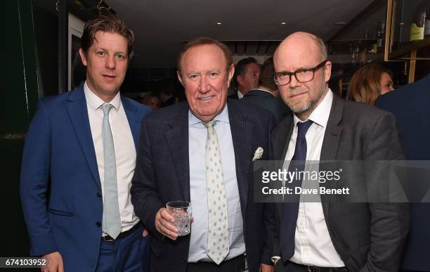 Nelson Fraser, Andrew Neil and Toby Young attend the Spectator Life 5th Birthday Party at the Hari Hotel on April 27, 2017 in London, England.