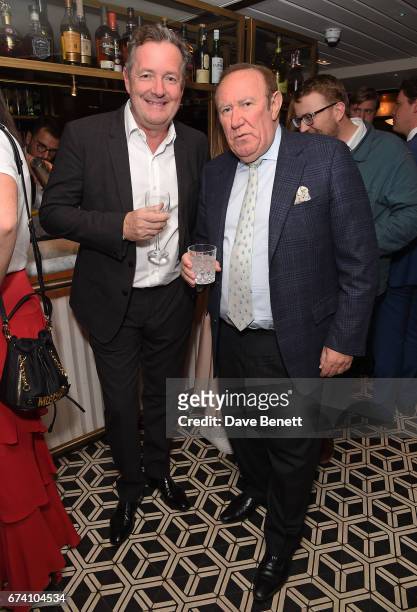 Piers Morgan and Andrew Neil attend the Spectator Life 5th Birthday Party at the Hari Hotel on April 27, 2017 in London, England.