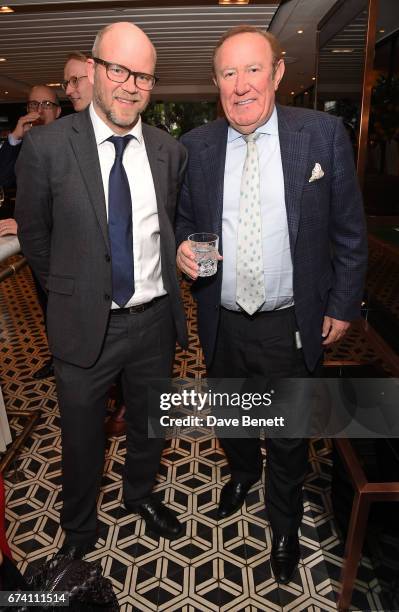 Toby Young and Andrew Neil attend the Spectator Life 5th Birthday Party at the Hari Hotel on April 27, 2017 in London, England.