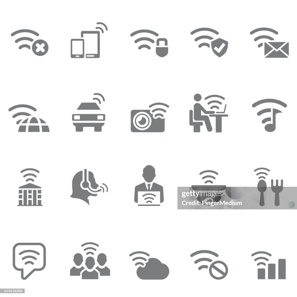 Icone wireless e wifi