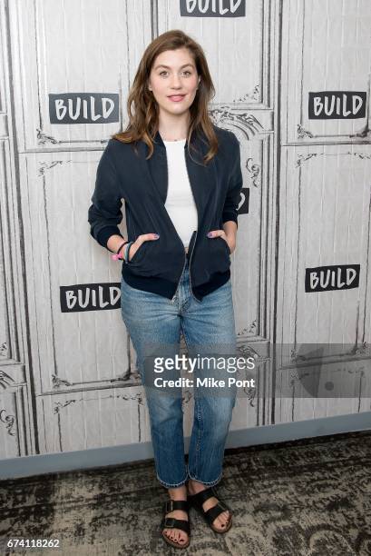 Laura Dreyfuss visits Build Studios to discuss "Dear Evan Hansen" at Build Studio on April 27, 2017 in New York City.