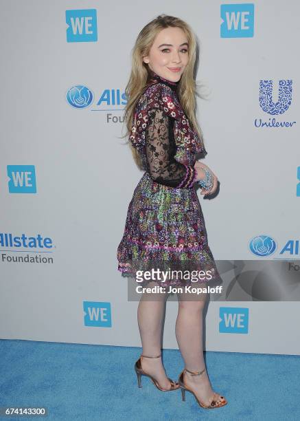 Singer Sabrina Carpenter arrives at We Day California 2017 at The Forum on April 27, 2017 in Inglewood, California.