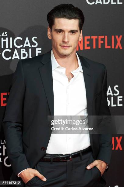 Spanish actor Yon Gonzalez attends 'Las Chicas Del Cable' premiere at the Callao cinema on April 27, 2017 in Madrid, Spain.