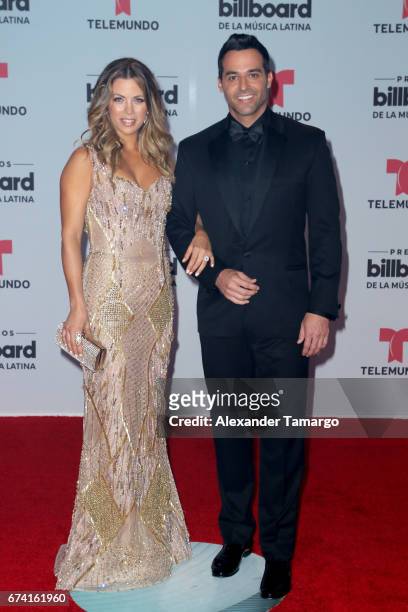 Ximena Duque and Jay Adkins attend the Billboard Latin Music Awards at Watsco Center on April 27, 2017 in Coral Gables, Florida.