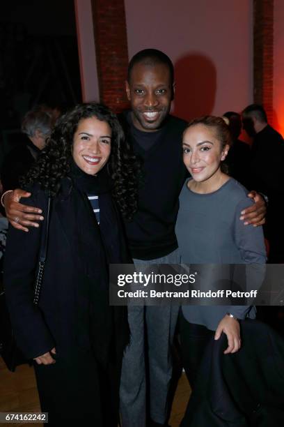 Sabrina Ouazani, Abd al Malik and Wallen attend the "pascALEjandro - L'Androgyne Alchimique" Exhibition Opening at Azzedine Alaia Gallery on April...