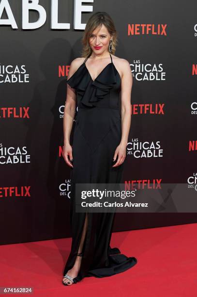 Spanish actress Marta Larralde attends 'Las Chicas Del Cable' premiere at the Callao cinema on April 27, 2017 in Madrid, Spain.