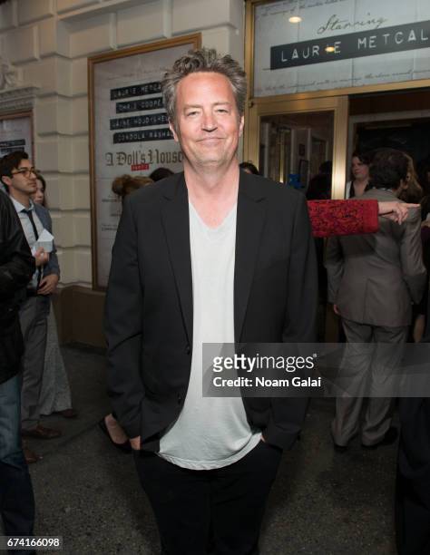 Matthew Perry attends the opening night on Broadway of Lucas Hnath's "A Doll's House, Part 2" starring Laurie Metcalf and Chris Cooper at Golden...