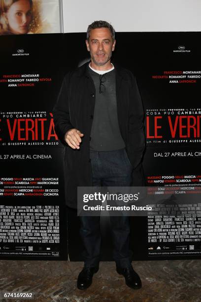 Massimo Poggio attends a photocall for 'Le Verita' on April 27, 2017 in Rome, Italy.