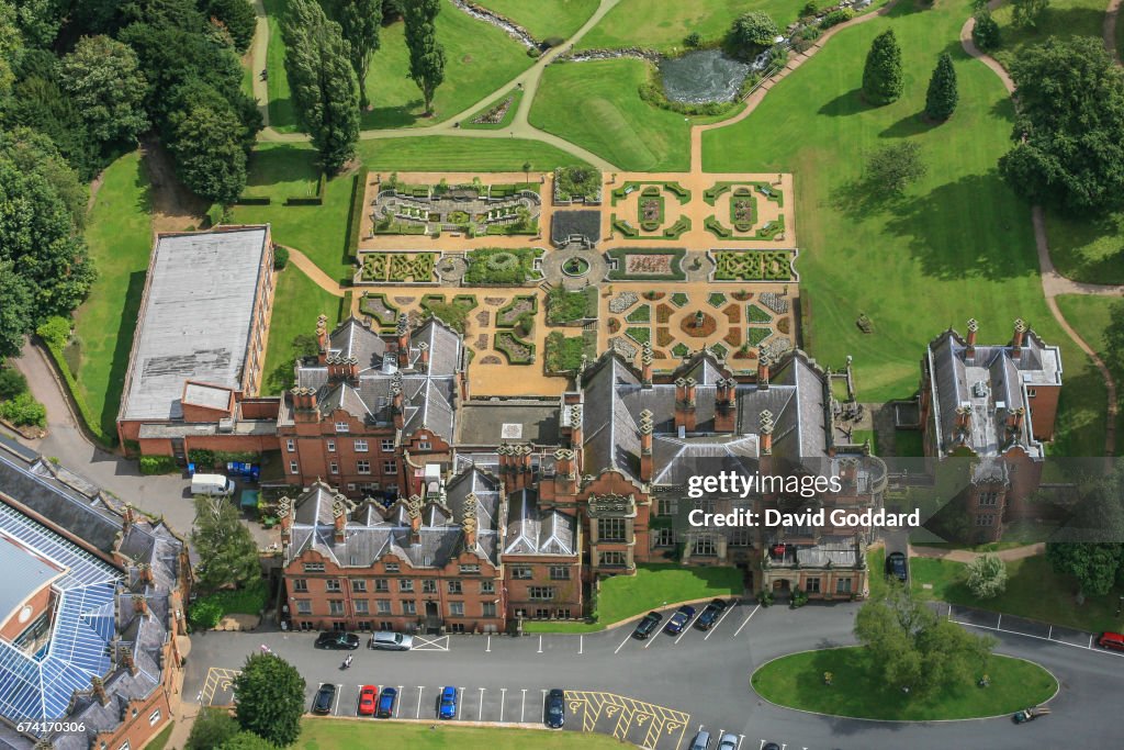 Aerial photograph of the Welcombe House, Warwickshire.