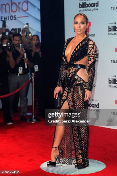 Jennifer Lopez attends the Billboard Latin Music Awards at Watsco Center on April 27, 2017 in Coral Gables, Florida.