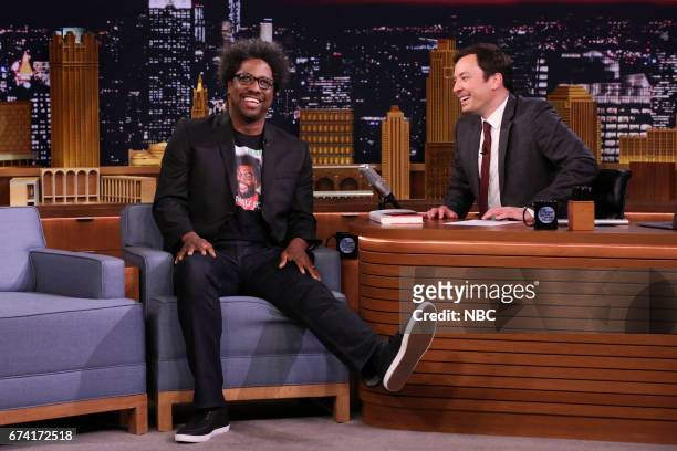 Episode 0663 -- Pictured: Comedian W. Kamau Bell during an interview with host Jimmy Fallon on April 27, 2017 --