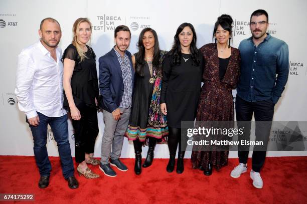 Shaul Schwarz, Amy Berg, Jennifer Tiexier, Sarita Khurana, Smriti Mundhra, Jennifer Tiexiera and Zachary Quinto attend Awards Night during the 2017...