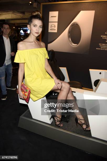 Fata Hasanovic attends the spring cocktail hosted by Mazda and InTouch magazine at Mazda Pop Up-Store on April 27, 2017 in Duesseldorf, Germany.