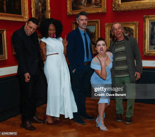 Cosmo Jarvis, Naomi Ackie, William Oldroyd, Florence Pugh and Christopher Fairbank attend a special screening of "Lady Macbeth" at The V&A on April...