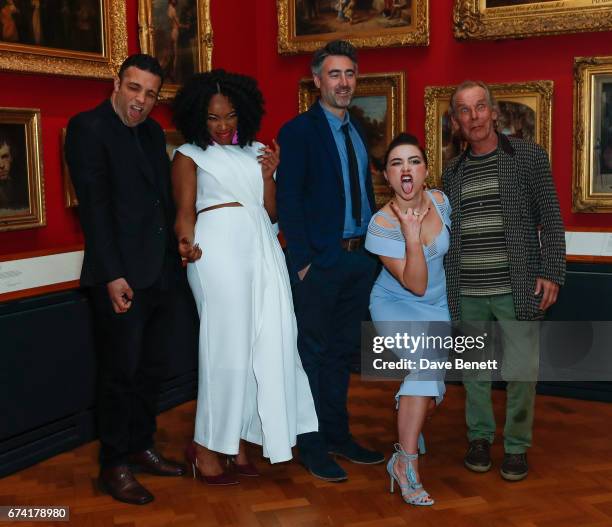 Cosmo Jarvis, Naomi Ackie, William Oldroyd, Florence Pugh and Christopher Fairbank attend a special screening of "Lady Macbeth" at The V&A on April...