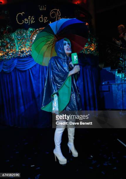 Performer at the Attitude Bachelors of the Year 2017 party at Cafe de Paris on April 27, 2017 in London, England.