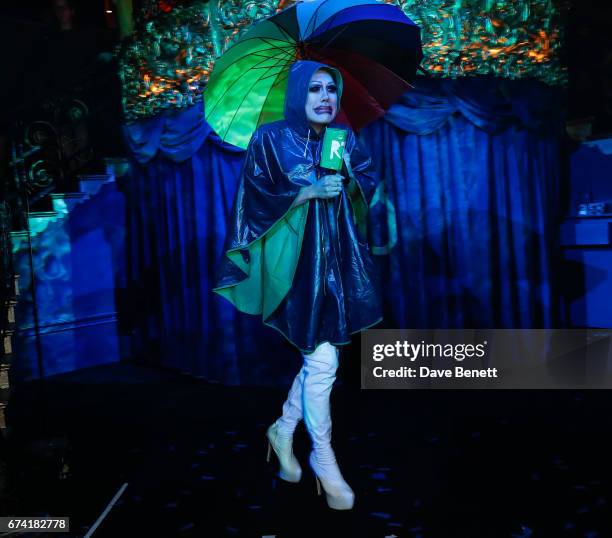 Performer at the Attitude Bachelors of the Year 2017 party at Cafe de Paris on April 27, 2017 in London, England.